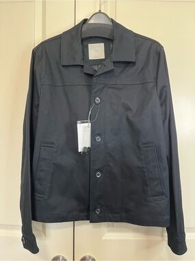 Mango Men Black Button-Up Lightweight Jacket